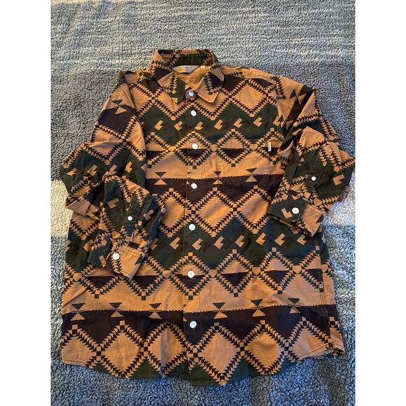 Carharrt Work in Progress Dark Brown L/S Native Shirt - Picture 1 of 12